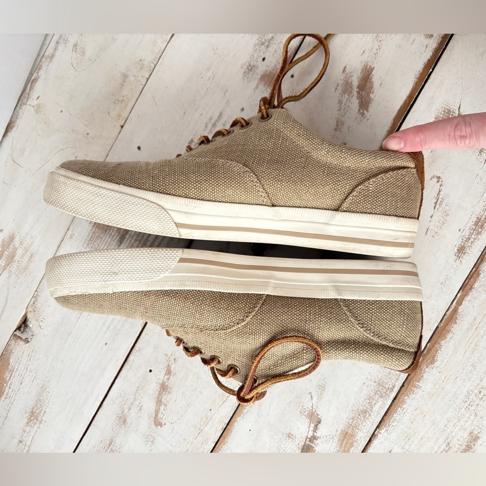 POLO Ralph Lauren Vaughn burlap suede sneakers preppy academia casual boat shoes - Picture 7 of 15